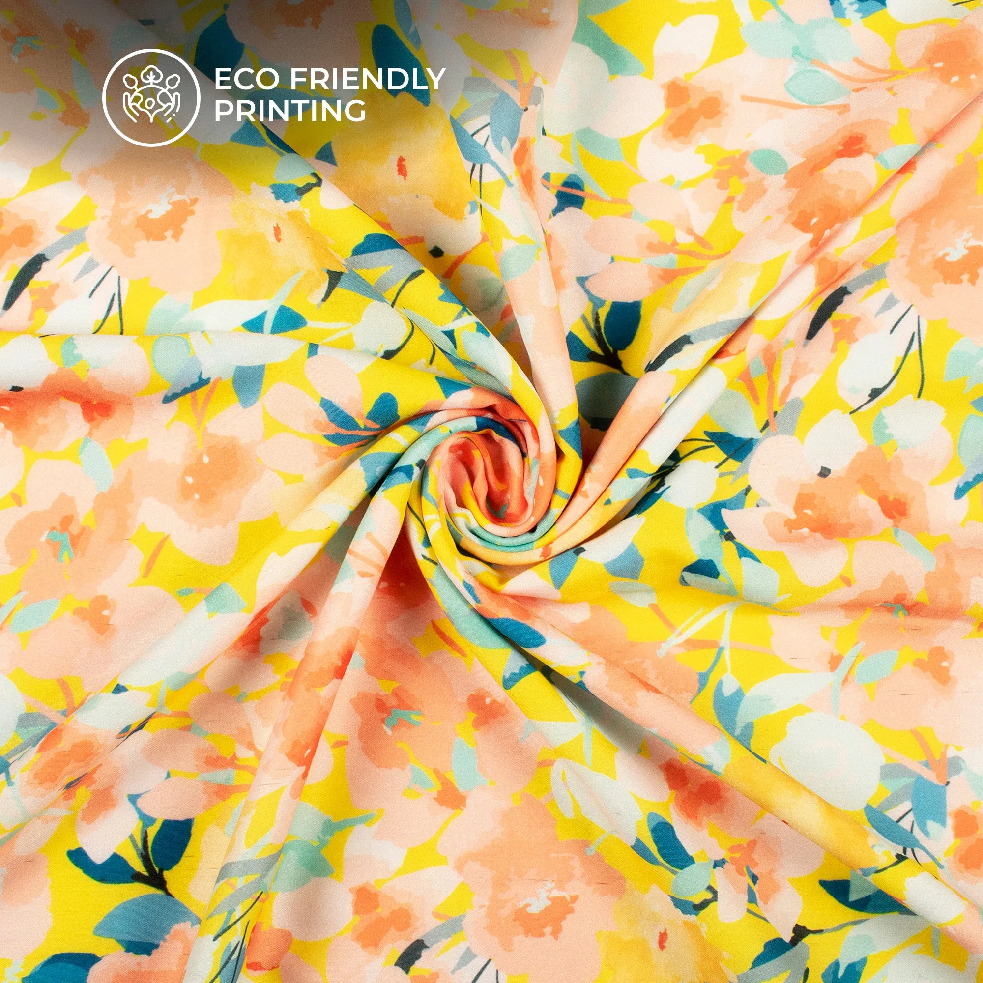 Autumn Floral Digital Print Muslin Fabric