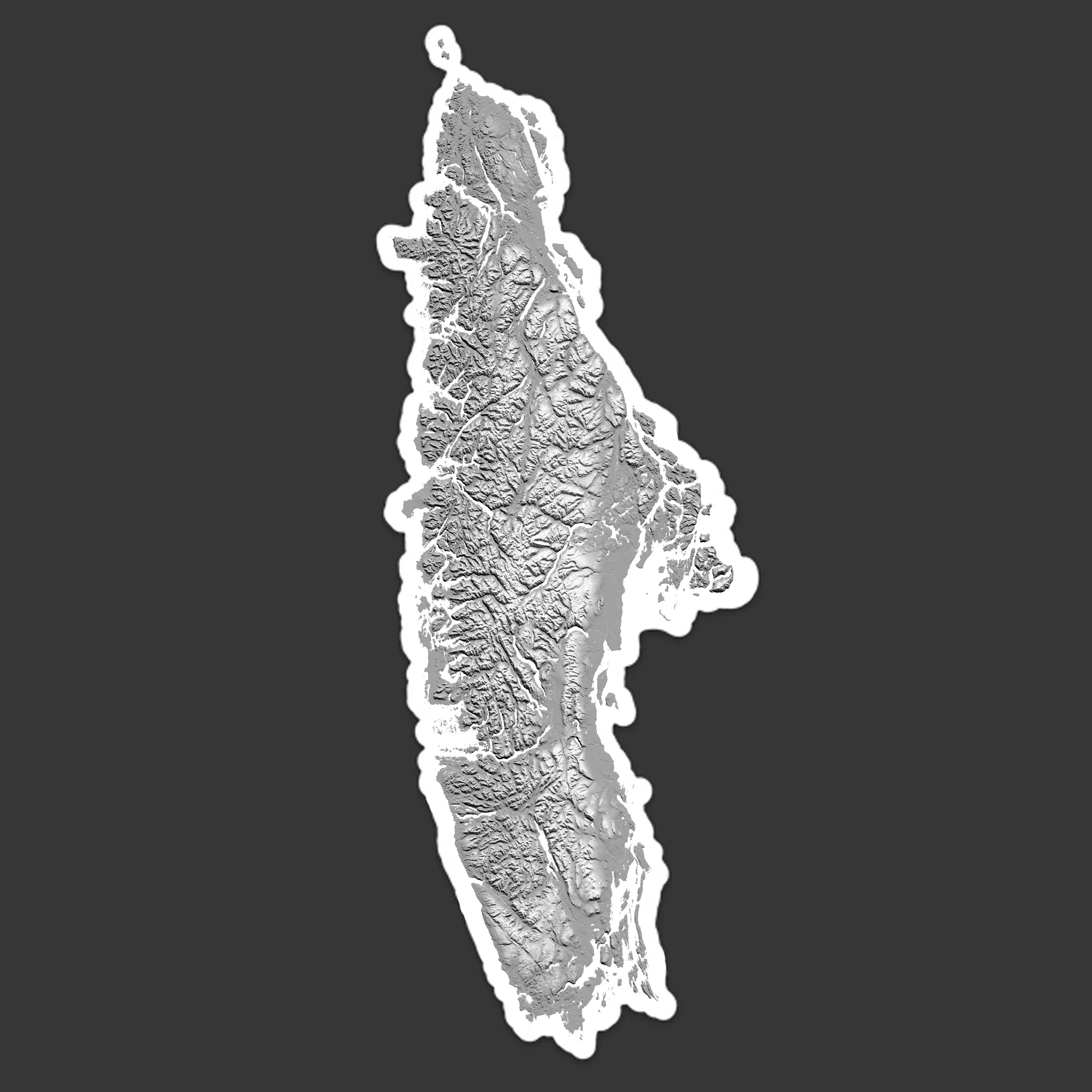 Black and White Vancouver Island Car Vinyl Decal, Topographic Vancouver Island Map Sticker BC Canada