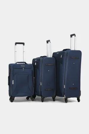 Blue Solid Trolley Set (3 Piece)