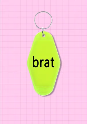 Green Brat 1Pc Y2K Hotel Keychain Cherrykitten