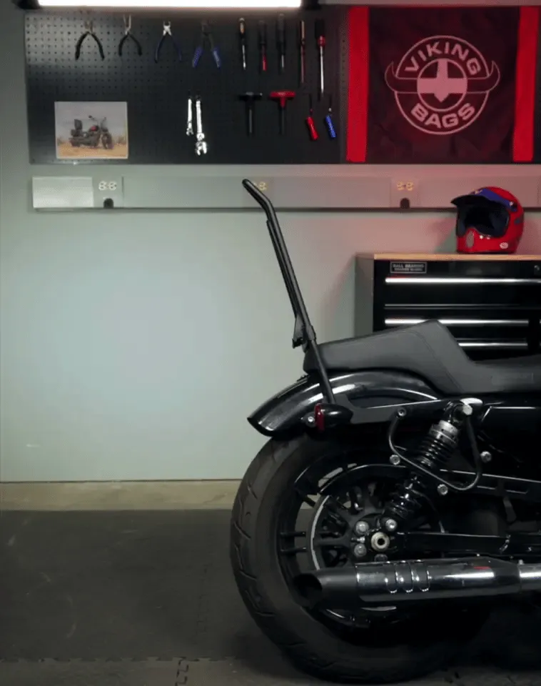 Iron Born Blade 25" Sissy Bar with Foldable Luggage Rack for Indian Scout Bobber Matte Black