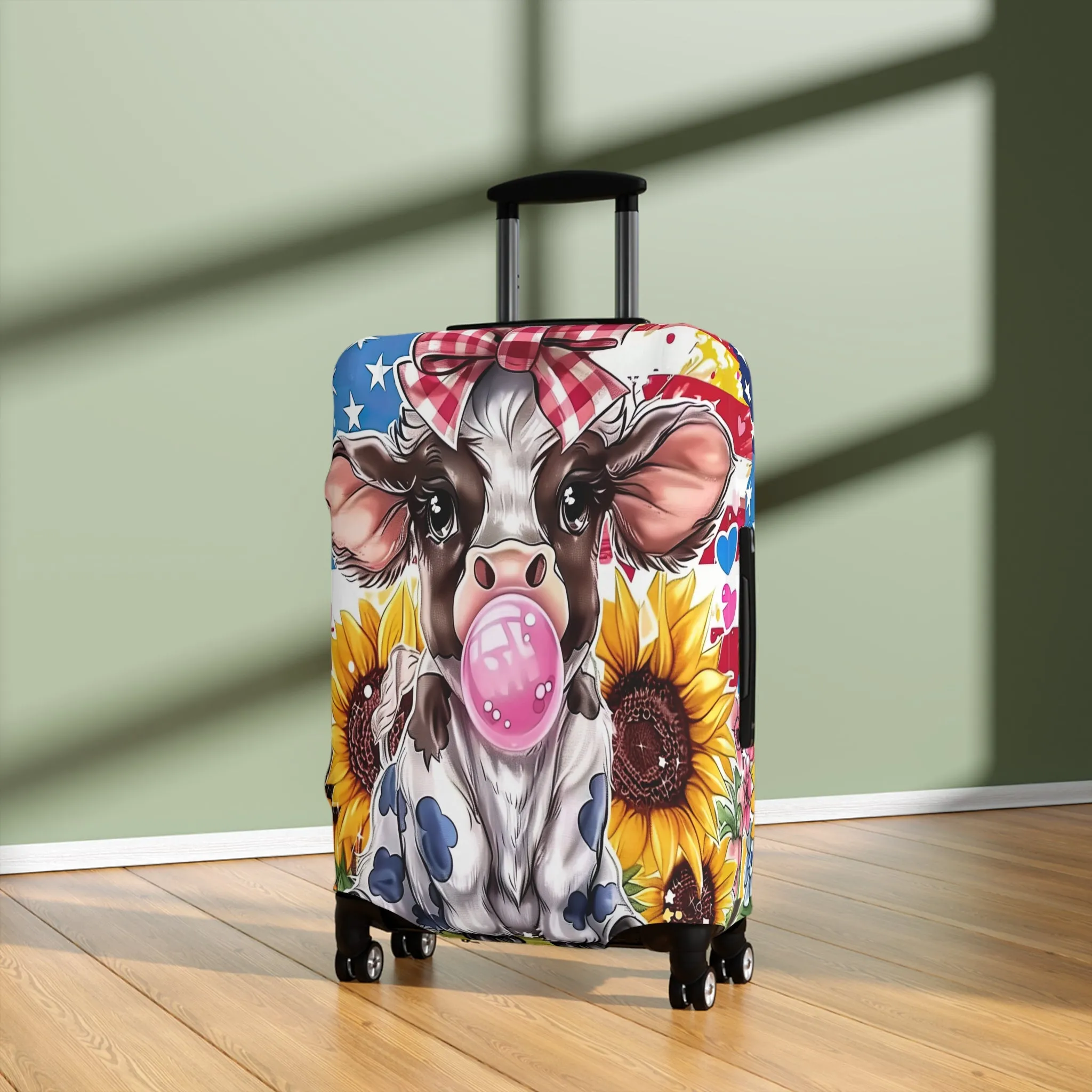 Luggage Cover, Sunflowers, Highland Cow, awd-3101