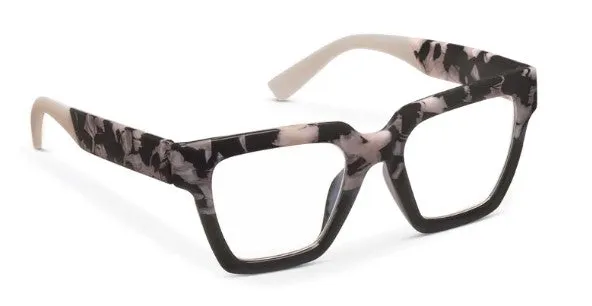Peepers - Take A Bow Blue Light Reading Glasses, Black Marble & Black