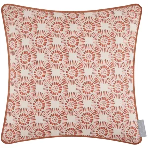 Vali Printed Piped Cushion Terracotta